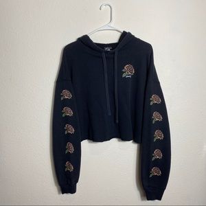 Rare Santa Cruz Skateboards Victorian Black Crop Hoodie